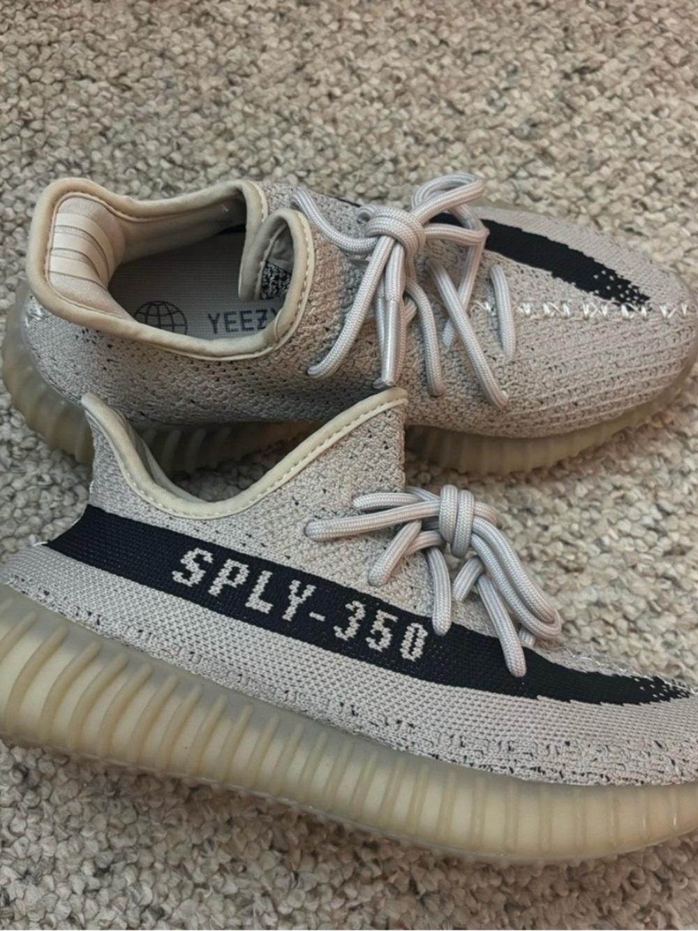 Yeezy Kids 350 V2 Cream with Black Stripe Sneakers